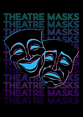 Theatre Masks Retro