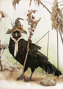 bird art digital vintage