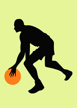 Silhouettes of basketball