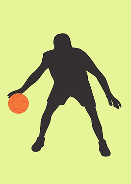 Silhouettes of basketball
