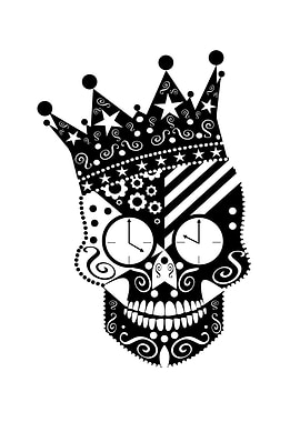 King skull with crown and
