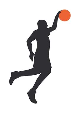 Silhouettes of basketball