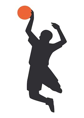 Silhouettes of basketball
