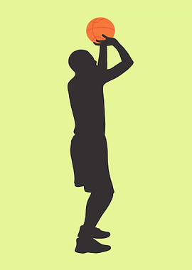 Silhouettes of basketball