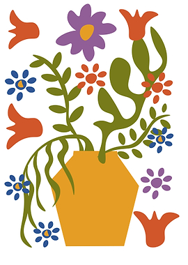 Plant pattern on a pot