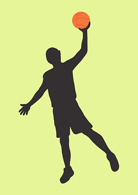 Silhouettes of basketball