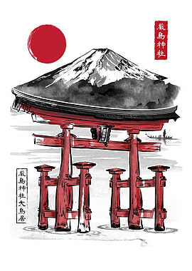 Itsukushima Shrine sumie