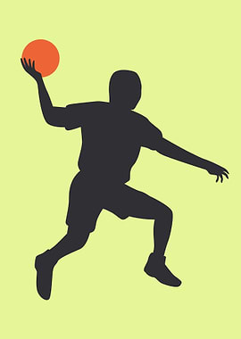 Silhouettes of basketball