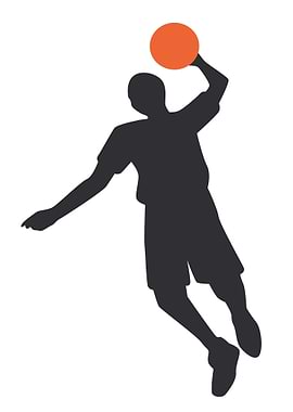 Silhouettes of basketball