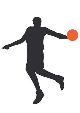 Silhouettes of basketball