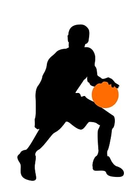 Silhouettes of basketball
