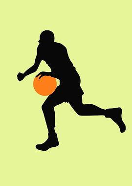 Silhouettes of basketball