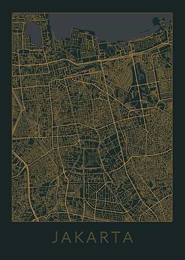 Jakarta Gray Orange Map