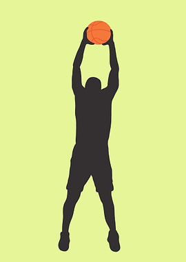 Silhouettes of basketball