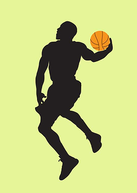 Silhouettes of basketball