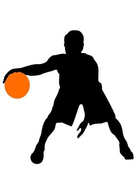 Silhouettes of basketball