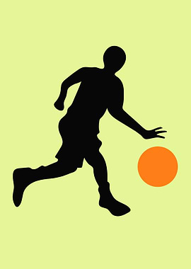 Silhouettes of basketball