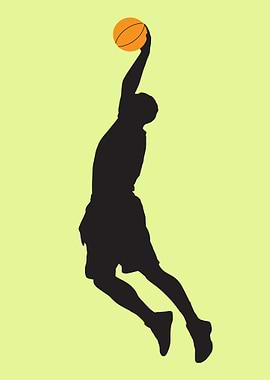 Silhouettes of basketball