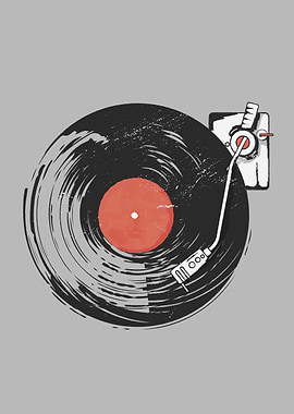 Vinyl record playing music