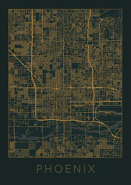 Phoenix Gray Orange Map
