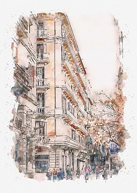 Watercolor Barcelona