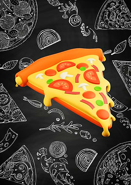 Pizza plastic 3D