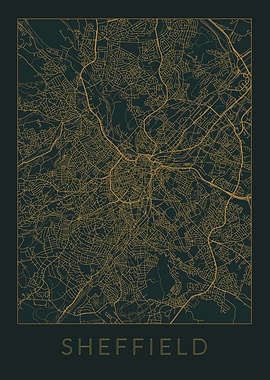 Sheffield Gray Orange Map