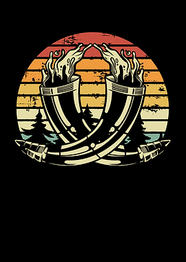 Two viking horn in colour