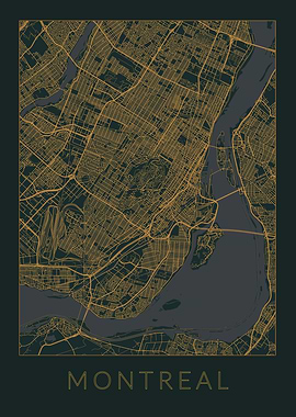 Montreal Gray Orange Map