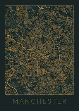 Manchester Gray Orange Map
