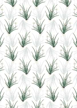 White Floral Lily Pattern
