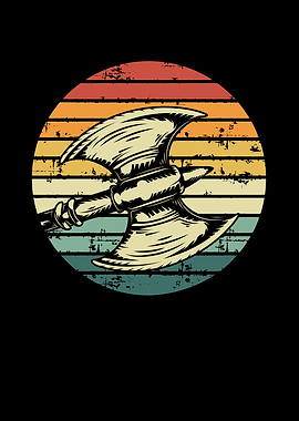 Viking axe retro sun