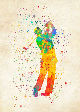 Golfer Watercolor
