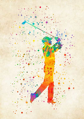 Golfer Watercolor