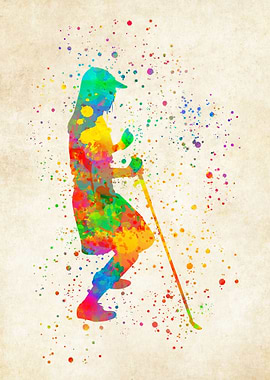 Woman Golfer Watercolor