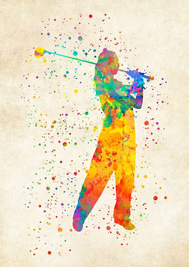 Golfer Watercolor