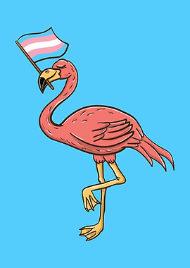 Flamingo Trans Pride Flag