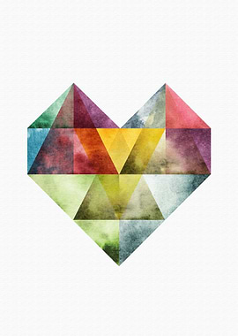 Abstract heart watercolor