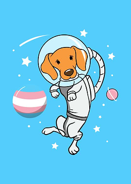Dog Astronaut Trans Pride