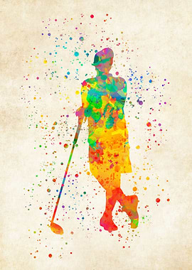 Golfer Watercolor