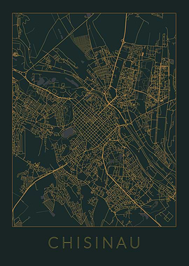 Chisinau Gray Orange Map