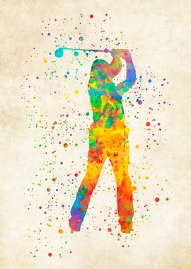Golfer Watercolor