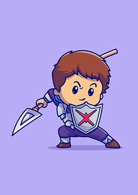 boy knight with shield