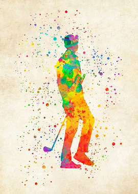 Golfer Watercolor