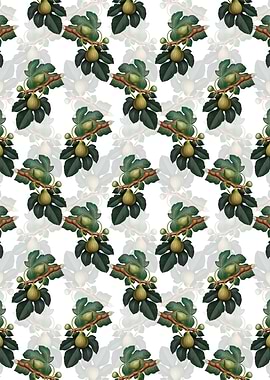 Vintage Floral Fig Pattern
