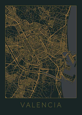Valencia Gray Orange Map