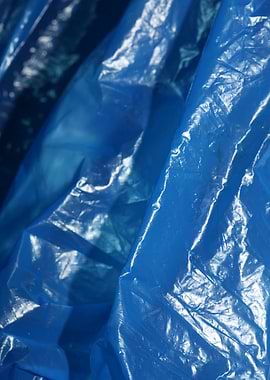 Blue nylon bag abstracts