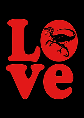 Velociraptor Love Heart