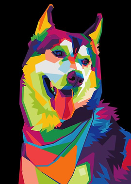 colorful husky vector