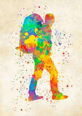 Backpacker Watercolor